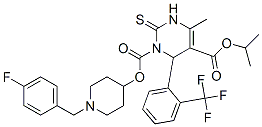 3,6-dihydro-4-methyl-2-thioxo-6-(2-trifluoromethylphenyl)-1,5(2H)-pyrimidinedicarboxylic acid, 1-(1-((4-fluorophenyl)methyl)-4-piperidinyl) 5-(1-methylethyl) ester Structure