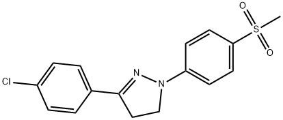 3-(4-chlorophenyl)-4,5-dihydro-1-[4-(methylsulphonyl)phenyl]-1H-pyrazole  Structure