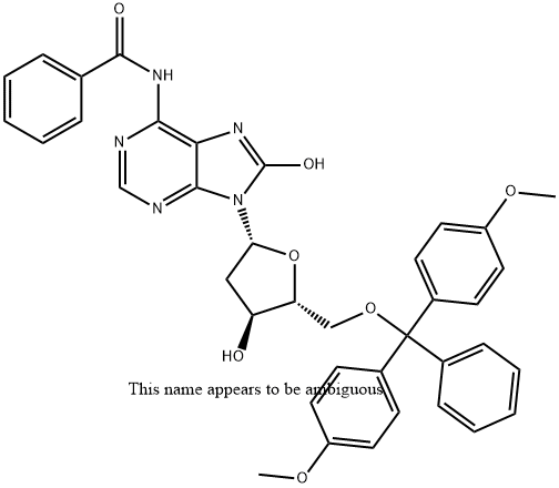 N6-BENZOYL-5'-O-(DIMETHOXYTRITYL)-8-HYDROXY-2'-DEOXYADENOSINE Structure