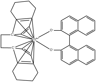 (R,R)-ETHYLENEBIS-(4,5,6,7-TETRAHYDRO-1-INDENYL)-TITANIUM(IV)-(R)-(1,1'-BINAPHTHYL-2) 구조식 이미지