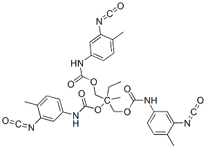 2-ethyl-2-[[[[(3-isocyanato-4-methylphenyl)amino]carbonyl]oxy]methyl]propylene (3-isocyanato-4-methylphenyl)carbamate Structure