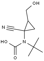 Carbamic acid, [1-cyano-2-(hydroxymethyl)cyclopropyl]-, 1,1-dimethylethyl 구조식 이미지