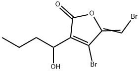 2(5H)-Furanone, 4-broMo-5-(broMoMethylene)-3-(1-hydroxybutyl)- Structure