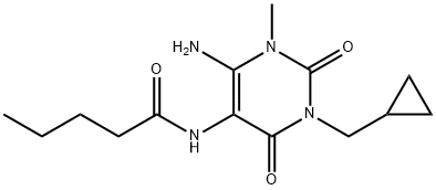 Pentanamide,  N-[6-amino-3-(cyclopropylmethyl)-1,2,3,4-tetrahydro-1-methyl-2,4-dioxo-5-pyrimidinyl]- 구조식 이미지