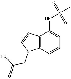 {4-[(Methylsulfonyl)amino]-1H-indol-1-yl}acetic acid 구조식 이미지