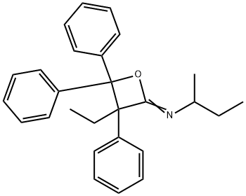 N-(3-Ethyl-3,4,4-triphenyloxetan-2-ylidene)butan-2-amine Structure