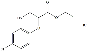Ethyl 6-chloro-3,4-dihydro-2H-1,4-benzoxazine-2-carboxylate hydrochloride Structure