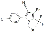 4-bromo-1-(bromomethyl)-2-(4-chlorophenyl)-5-(trifluoromethyl)-1H-pyrrole-3-carbonitrile 구조식 이미지