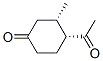 Cyclohexanone, 4-acetyl-3-methyl-, cis- (9CI) Structure