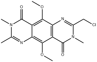 Pyrimido[4,5-g]quinazoline-4,9-dione,  2-(chloromethyl)-3,8-dihydro-5,10-dimethoxy-3,7,8-trimethyl- 구조식 이미지