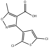 3-(2,5-dichloro-3-thienyl)-5-methylisoxazole-4-carboxylic acid  Structure