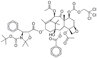 13-{[(3-t-Boc)-2,2-dimethyl-4S-phenyl-1,3-oxazolidin-5R-yl]formyl}-7-O-(2,2,2-trichloroethyl)oxy]carbonyl) Baccatin III 구조식 이미지