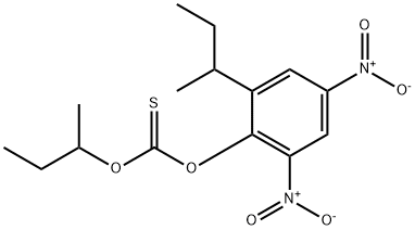 Carbonothioic acid O-(2-sec-butyl-4,6-dinitrophenyl)S-butyl ester Structure