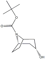 tert-부틸3-엔도-히드록시-8-아자비시클로[3.2.1]옥탄-8-카르복실레이트 구조식 이미지