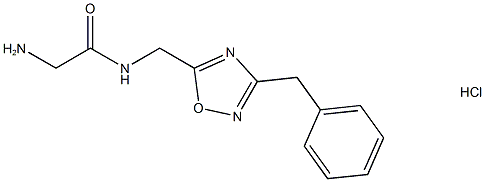 2-Amino-N-((3-benzyl-1,2,4-oxadiazol-5-yl)methyl)acetamide hydrochloride 구조식 이미지