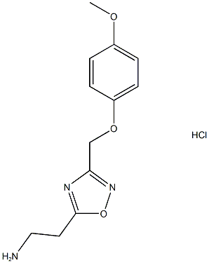 2-(3-((4-Methoxyphenoxy)methyl)-1,2,4-oxadiazol-5-yl)ethan-1-amine hydrochloride 구조식 이미지