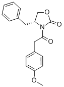 3-[(4-METHOXYPHENYL)ACETYL]-(4R)-(PHENYLMETHYL)-2-OXAZOLIDINONE 구조식 이미지