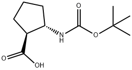 (1S,2S)-BOC-2-아미노사이클로펜탄카르복실산 구조식 이미지