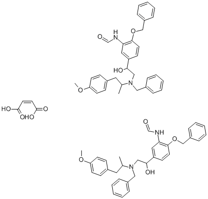 1-(4-Benziloxy-3-formylaminophenyl)-2-[N-benzyl-2'-(4-methoxyphenyl)-1'-methylethylamino]ethaol hemifumarate 구조식 이미지