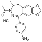 1-(4-Aminophenyl)-3-acetyl-4-methyl-7,8-methylene-dioxy-3,4-dihydro-5H -2,3-benzodiazepine 구조식 이미지