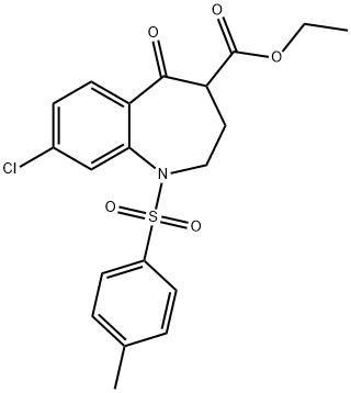 8-Chloro-2,3,4,5-tetrahydro-1-[(4-methylphenyl)sulfonyl]-5-oxo-1H-1-benzazepine-4-carboxylic acid ethyl ester 구조식 이미지