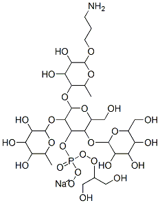 sodium 2-[6-[6-(3-aminopropoxy)-4,5-dihydroxy-2-methyl-oxan-3-yl]oxy-4 -(1,3-dihydroxypropan-2-yloxy-oxido-phosphoryl)oxy-2-(hydroxymethyl)-5 -(3,4,5-trihydroxy-6-methyl-oxan-2-yl)oxy-oxan-3-yl]oxy-6-(hydroxymeth yl)oxane-3,4,5-triol Structure