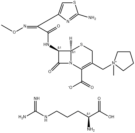 (6R,7R)-7-[[(2Z)-2-(2-amino-1,3-thiazol-4-yl)-2-methoxyimino-acetyl]amino]-3-[(1-methyl-2,3,4,5-tetrahydropyrrol-1-yl)methyl]-8-oxo-5-thia-1-azabicyclo[4.2.0]oct-2-ene-2-carboxylate Structure
