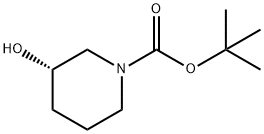 (S)-1-Boc-3-hydroxypiperidine 구조식 이미지