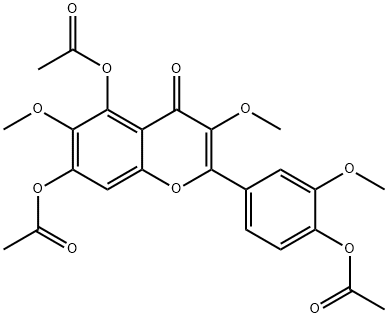 5,7-Bis(acetyloxy)-2-[4-(acetyloxy)-3-methoxyphenyl]-3,6-dimethoxy-4H-1-benzopyran-4-one 구조식 이미지