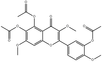 5,6-Bis(acetyloxy)-2-[3-(acetyloxy)-4-methoxyphenyl]-3,7-dimethoxy-4H-1-benzopyran-4-one Structure