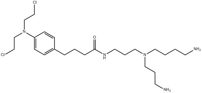 N-(3-((4-Aminobutyl)(3-aminopropyl)amino)propyl)-4-(bis(2-chloroethyl) amino)benzenebutanamide 구조식 이미지