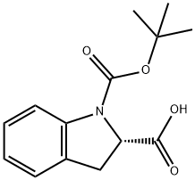 BOC-(2S)-INDOLINE CARBOXYLIC ACID 구조식 이미지