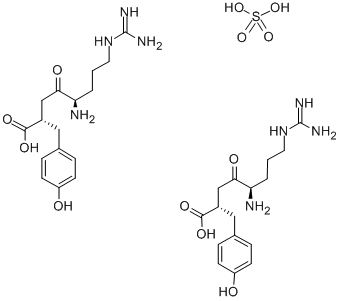 (2R,5S)-5-AMINO-8-GUANIDINO-4-OXO-2-P-HYDROXYPHENYLMETHYLOCTANOIC ACID HEMISULFATE MONOHYDRATE 구조식 이미지