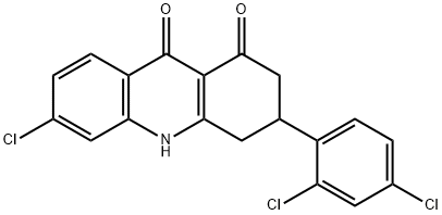 6-Chloro-3-(2,4-dichlorophenyl)-3,4-dihydro-1,9(2H,10H)-acridinedione Structure