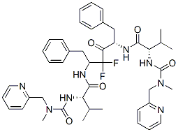 (2S)-N-[(2S,5S)-3,3-difluoro-5-[[(2S)-3-methyl-2-[(methyl-(pyridin-2-y lmethyl)carbamoyl)amino]butanoyl]amino]-4-oxo-1,6-diphenyl-hexan-2-yl] -3-methyl-2-[(methyl-(pyridin-2-ylmethyl)carbamoyl)amino]butanamide 구조식 이미지