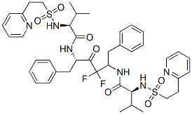 (2S)-N-[(2S,5S)-3,3-difluoro-5-[[(2S)-3-methyl-2-(2-pyridin-2-ylethyls ulfonylamino)butanoyl]amino]-4-oxo-1,6-diphenyl-hexan-2-yl]-3-methyl-2 -(2-pyridin-2-ylethylsulfonylamino)butanamide 구조식 이미지