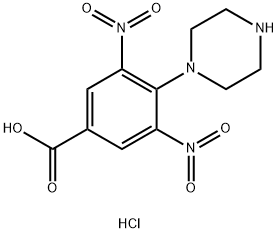 3,5-dinitro-4-piperazin-1-ylbenzoic acid hydrochloride Structure