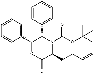 (3S,5S,6R)-3-(3-Butenyl)-2-oxo-5,6-diphenyl-4-Morpholinecarboxylic Acid tert-Butyl Ester 구조식 이미지