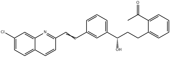2-[3(S)-[3-[2-(7-클로로퀴놀린-2-일)에테닐]페닐1]-3-하이드록시프로필]페닐메틸케톤 구조식 이미지
