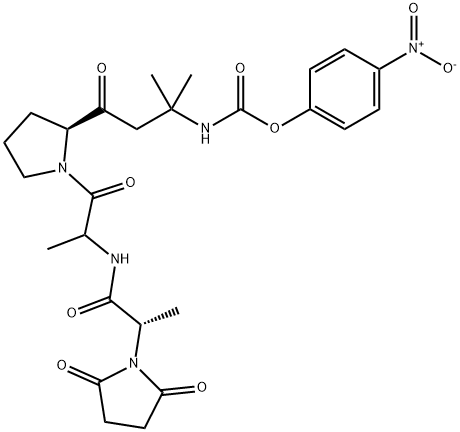 4-nitrophenyl N-(succinyl-alanyl-alanyl-prolylmethyl)-N-isopropylcarbamate Structure