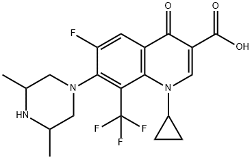 3-Quinolinecarboxylic acid, 1-cyclopropyl-7-(3,5-diMethyl-1-piperazinyl)-6-fluoro-1,4-dihydro-4-oxo-8-(trifluoroMethyl)- 구조식 이미지