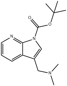 3-Dimethylaminomethyl-pyrrolo[2,3-b]pyridine-1-carboxylic  acid  tert-butyl  ester,  1-tert-Butoxycarbonyl-3-[(dimethylamino)methyl]-7-azaindole Structure