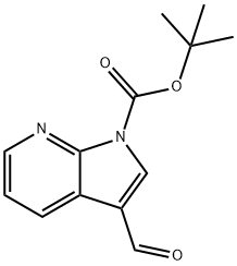 1-(tert-Butoxycarbonyl)-3-formyl-7-azaindole,  3-Formyl-pyrrolo[2,3-b]pyridine-1-carboxylic  acid  tert-butyl  ester Structure