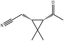 Cyclopropaneacetonitrile, 3-acetyl-2,2-dimethyl-, (1R-cis)- (9CI) Structure