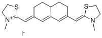 3-METHYL-2-([7-[(3-METHYL-1,3-THIAZOLIDIN-2-YLIDENE)METHYL]-4,4A,5,6-TETRAHYDRO-2(3H)-NAPHTHALENYLIDENE]METHYL)-4,5-DIHYDRO-1,3-THIAZOL-3-IUM IODIDE Structure