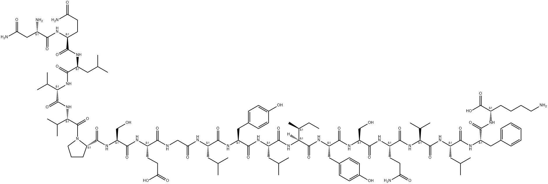 H-ASN-GLN-LEU-VAL-VAL-PRO-SER-GLU-GLY-LEU-TYR-LEU-ILE-TYR-SER-GLN-VAL-LEU-PHE-LYS-OH Structure