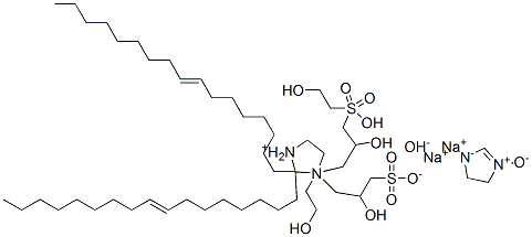 2-Imidazolinium, 2-(8-heptadecenyl)-1-(2-hydroxyethyl)-1-(2-hydroxy-3-sulfopropyl)-, hydroxide, sodium salt 2-Imidazolinium,2-(8-heptadecenyl)-1-(2-hydroxyethyl)-1-(2-hydroxy-3-sulfopropyl)-,hydroxide,sodium salt Structure