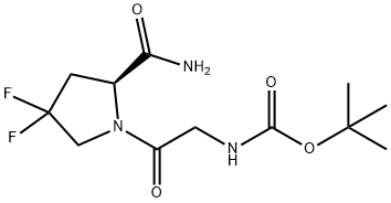 (S)-tert-butyl (2-(2-carbamoyl-4,4-difluoropyrrolidin-1-yl)-2-oxoethyl)carbamate 구조식 이미지