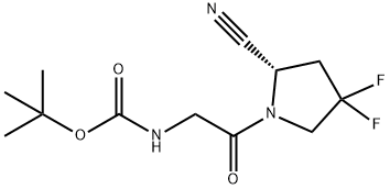 (S)-tert-butyl (2-(2-cyano-4,4-difluoropyrrolidin-1-yl)-2-oxoethyl)carbamate Structure