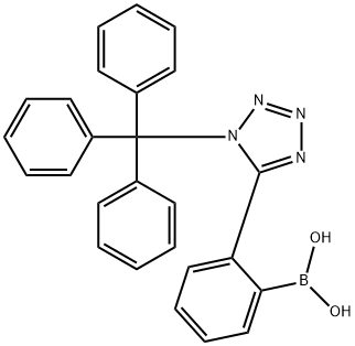 [2-[1-(트리페닐메틸)-1H-테트라졸-5-일]페닐]붕소산 구조식 이미지